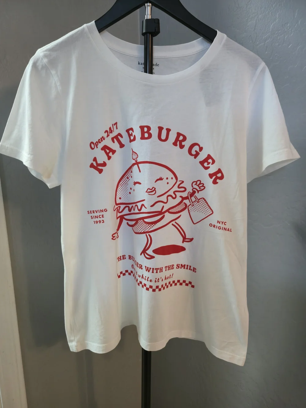 kate spade Burger 100% Cotton Tee NWT Size M